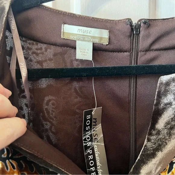 NWT Muse for Boston Proper Boho Velvet Mixed Dress Size 4 - Picture 5 of 11